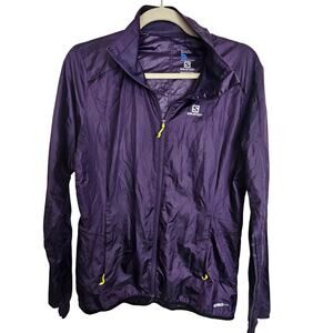 Salomon Jacket Purple Windbreak Lightweight Full Zip Skin Women M